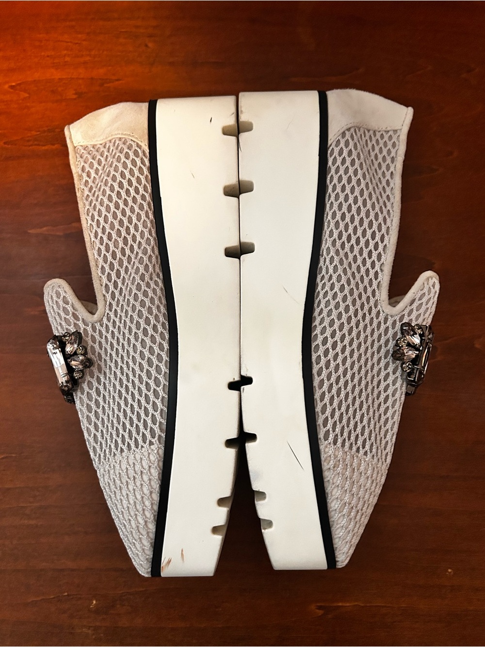 Karl Lagerfeld white Paris Bri Platform slip on Loafers 7.5 - Picture 2 of 14